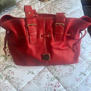 Dooney & Bourke Red Pebbled Leather Shoulder Bag